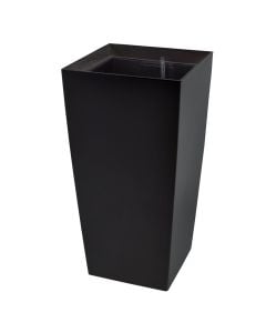 Square flower pot, plastic, black, 40x40xH77 cm