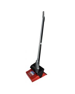 Cleaning duspan, "Tonkita", with stick and brush, plastic, red, 80 cm