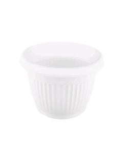 Round flower pot, HOME DESIGN, plastic, white, Ø19 xH15 cm