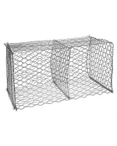 Woven gabion baskets mesh, steel galvanized, Ø2.7 mm, 2x1x1 m, baskets hole 80x100 mm