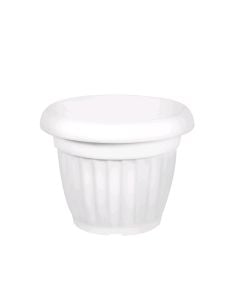 Round flower pot, HOME DESIGN, plastic, white, Ø16 xH12.5 cm