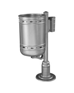 Waste bin, metal, for outdoor use