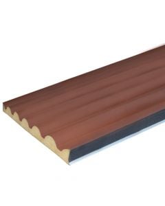 Sandwich panel, the corrugated tile roof format, 3.5cm x 1x3.5 m, reddish