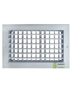 Aluminum ventilation grill, 25x15 cm, with two row
