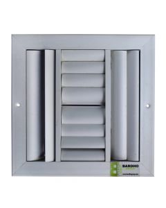Aluminum ventilation grill, 20x20 cm, with four air directions