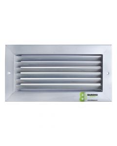 Aluminum ventilation grill, 25x10 cm, with non-movable blades 45°