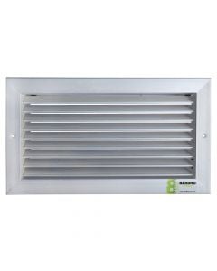 Aluminum ventilation grill, 30x15 cm, with non-movable blades 45°