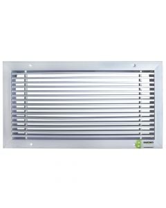 Aluminum ventilation grill, 40x20 cm, with non-movable blades 45°