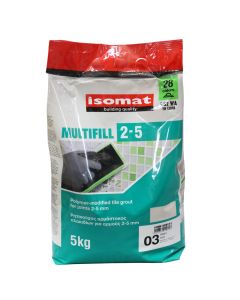 Bojak Isomat  5 KG per fuga pllakash 0-5mm per ambiente te brendshme dhe te jashtme, ngjyra  GRI/03