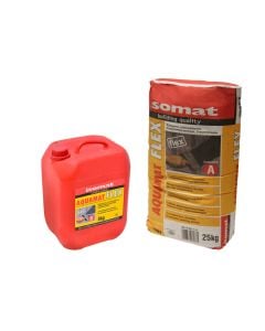 Grey, flexible, 2-component waterproofing coating (A-25kg powder + B-8 kg emulsion)