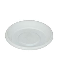 Pjatë vazo lulesh rrethore, GERBER, plastike, e bardhë, Ø8 xH1.5 cm