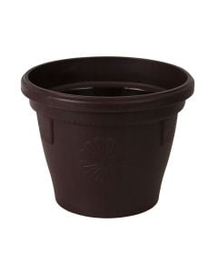 Round flower pot, GERBER, plastic, brown, Ø12 xH10 cm