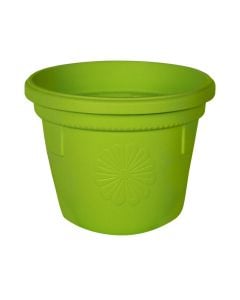 Round flower pot, GERBER, plastic, green, Ø12 xH10 cm