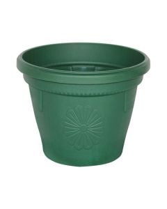 Vazo lulesh rrethore, GERBER, plastike, jeshile errët, Ø12 xH10 cm