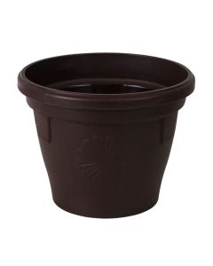 Vazo lulesh rrethore, GERBER, plastike, kafe, Ø14 xH12.5 cm