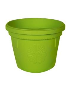 Round flower pot, GERBER, plastic, green, Ø14 xH12.5 cm
