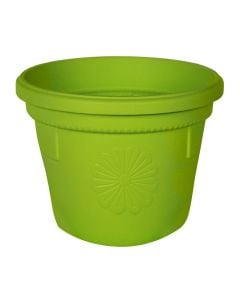 Round flower pot, GERBER, plastic, green, Ø17 xH15 cm