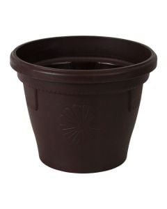 Vazo lulesh rrethore, GERBER, plastike, kafe, Ø20 xH17.5 cm