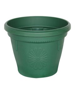 Vazo lulesh rrethore, GERBER, plastike, jeshile errët, Ø20 xH17.5 cm