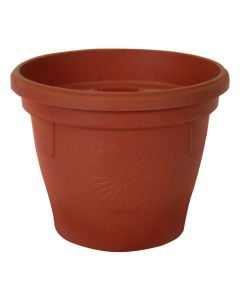Vazo lulesh rrethore, GERBER, plastike, terrakotë, Ø20 xH17.5 cm