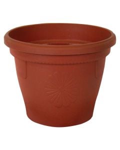 Vazo lulesh rrethore, GERBER, plastike, terrakotë, Ø30 xH27 cm