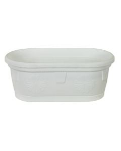 Vazo lulesh ovale, GERBER, plastike, e bardhë, 21.5x11.5xH9 cm