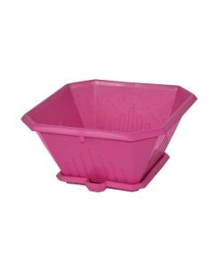 Vazo lulesh katrore, LIBERTY, plastike, rozë, 14x14xH7.5 cm