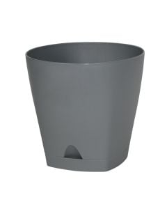 Vazo lulesh rrethore, URBAN, plastike, gri, Ø17 xH16 cm, 2.5 lt