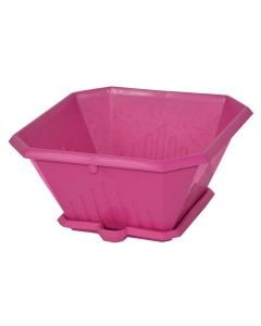 Vazo lulesh katrore, LIBERTY, plastike, rozë, 22x22xH10.5 cm