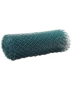 Woven wire mesh, steel galvanized and PVC, 50x50 mm, Ø2.8 mm, 1.2x20m