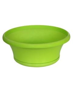 Round flower pot, RECORD, plastic, green, Ø35 xH15 cm