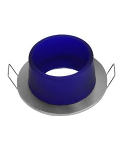 Downlighter iron body with Blue color glass 1xMR16 50W w/o bulb w/o transformer plated