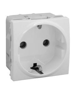 Shuko socket 10/16A 2P+E shuttered White Unica Top