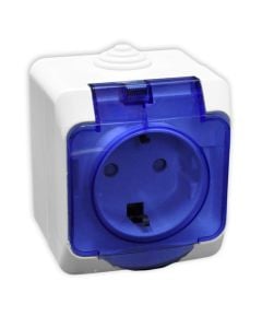 Socket 2P+T 16A Schuko SEDAR PLUS with transparent cover
