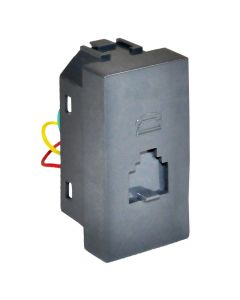 Telephone socket unit RJ11 with graphite grey cover