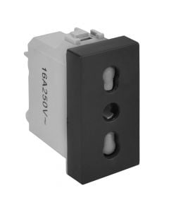 16A 250V Italy socket unit with graphite grey cover