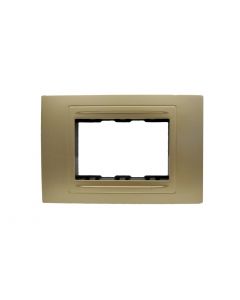 Three gang frame plus frontplate CHAMPAGNE colour