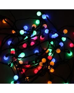 100L MULTICOLOR LED WATERPROOF BALL LIGHT CHAIN, WITH IP44 TRANSFORMER
