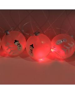 Dekorime per Krishtlindje drita LED me ngjyre te kuqe 8cm ne forme topash.