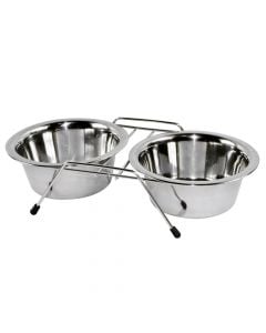Double-bowl for dogs and cats, Pet feeder, 300 gr, with rubber feet