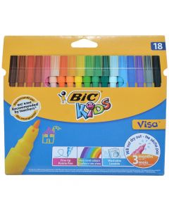 Kids Visa Colouring Pens, BIC, 18 Piece