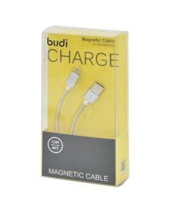 Kabell magnetik, Budi, Android, M8J177M-WHT, 1.2m