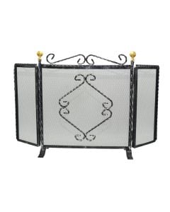 Fireplace 3-folding screen 92x55 cm, Antique model