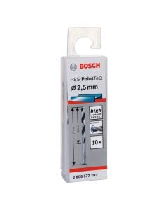 Metal drill bit, Bosch, HSS, 2.5x30x57 mm, 10 pc
