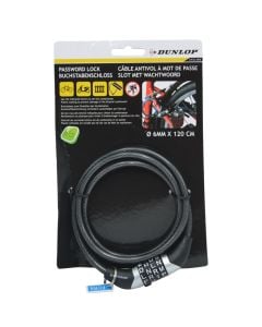 Kavo lidhëse për biçikletë me kod DUNLOP, 120 cm, 6 mm