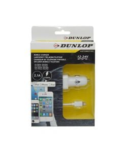 Mobile charger for iPhone/iPad/ipod, Dunlop, 12/24V, 2.1A, 50-1 m