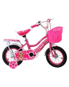 Biçikletë, 12", për vajza, lejla dhe roze, 1 shpejtesi