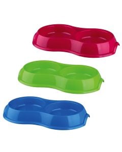 Tas ushqimi dopio për mace TRIXIE, 2x0.2 Lt, miks ngjyrash, me këmbë gome