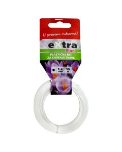 Fije për prerëse bari, Extra flor, 1.3 mmx15 m, rrethore, e bardhë