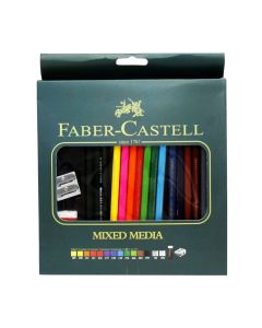 Pencils set for drawing, Faber-Castell, wood, rubber and metal, 19x19x2.5 cm, dark green, 16 pieces